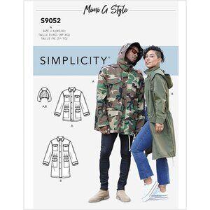 Simplicity Sewing Pattern S9052 R10436 Unisex Combat Jacket Parka Detachable Hoo